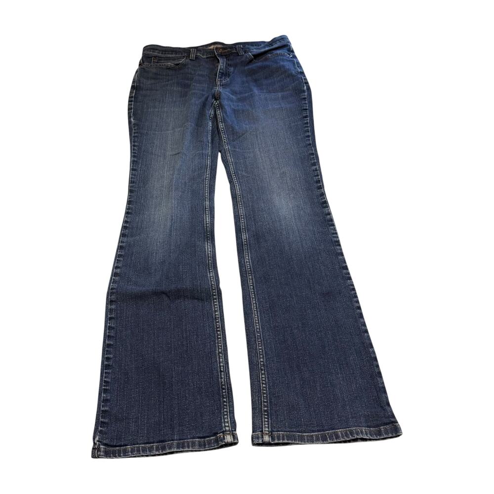Duluth Trading Co Women Asset Management Mid Rise Bootcut Jeans 10x33 Tall